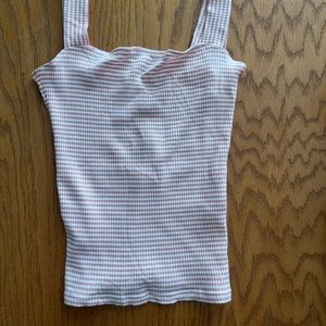 Reformation pink white striped tank top